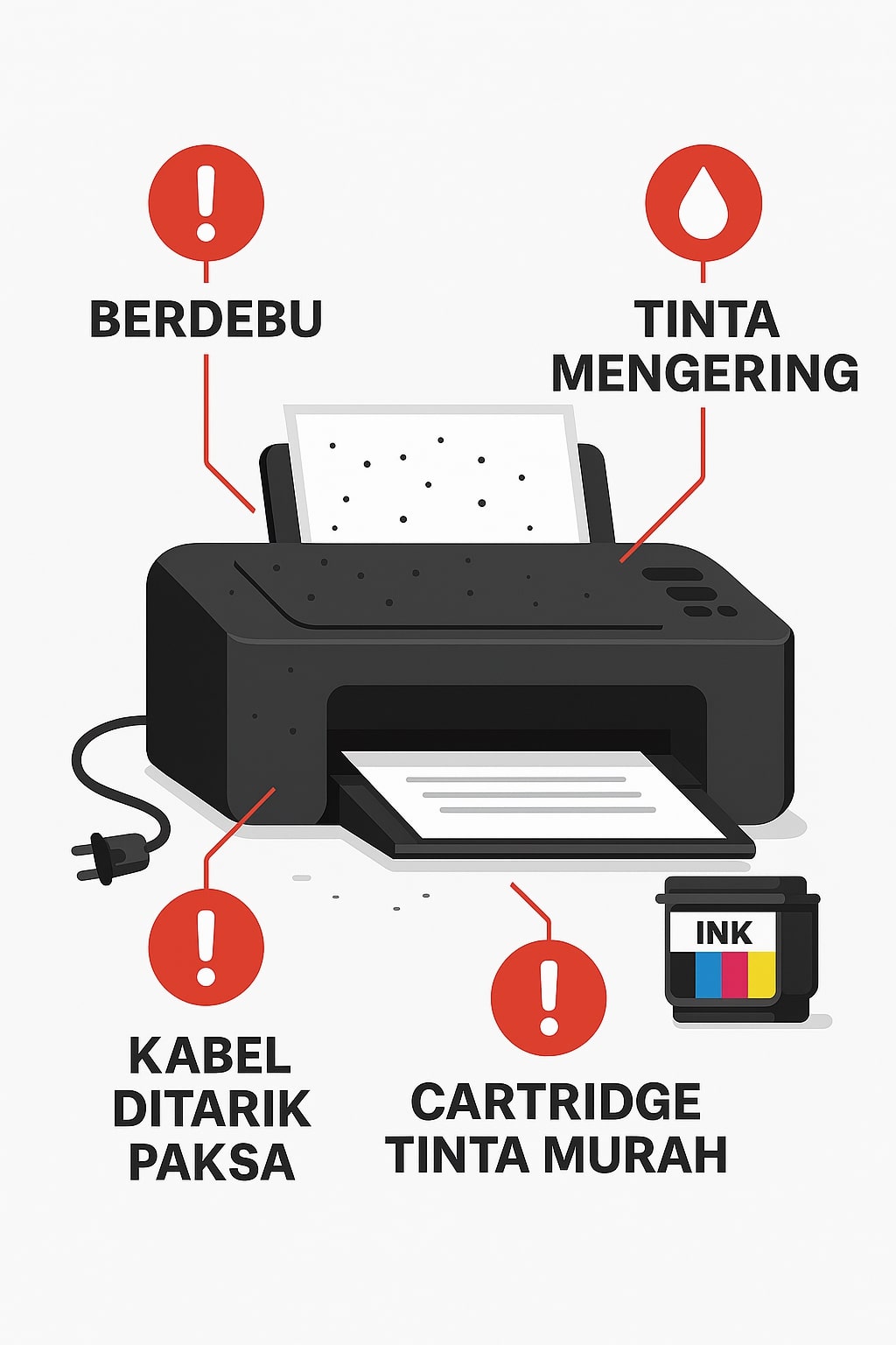 penyebab printer rusak