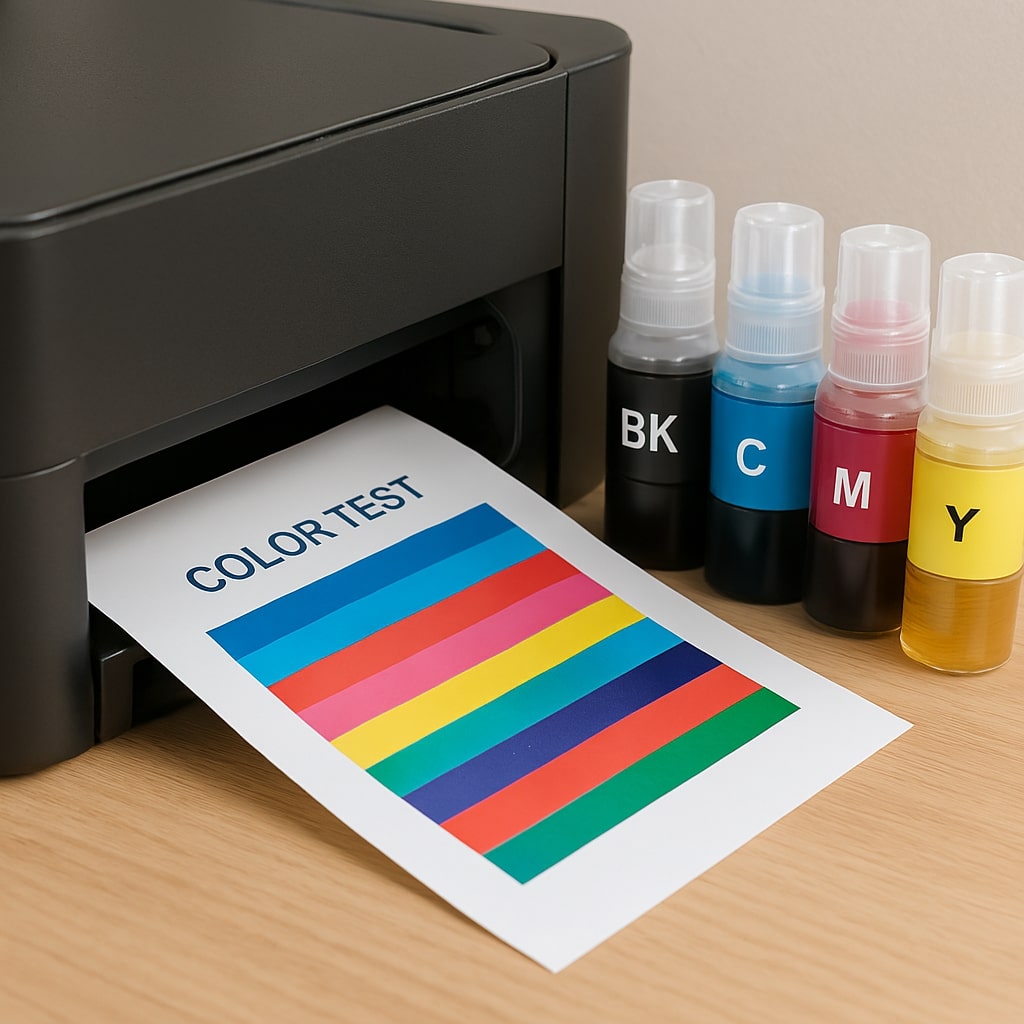 Tinta printer berkualitas menghasilkan warna tajam dan tahan lama untuk percetakan rumahan