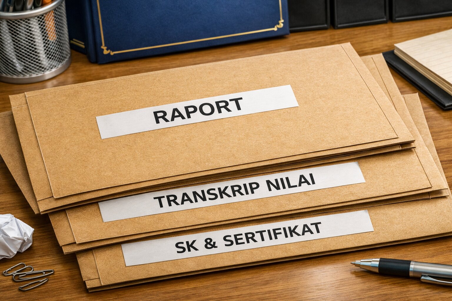 Ciri label tape tahan lama untuk arsip dokumen penting pada map folder