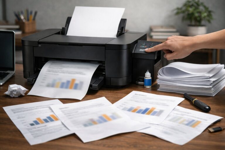 Hasil print buram pada printer rumahan dan contoh cetak yang lebih tajam