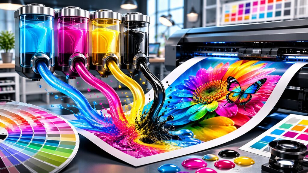 Ilustrasi sistem warna CMYK untuk meningkatkan kualitas hasil cetak warna