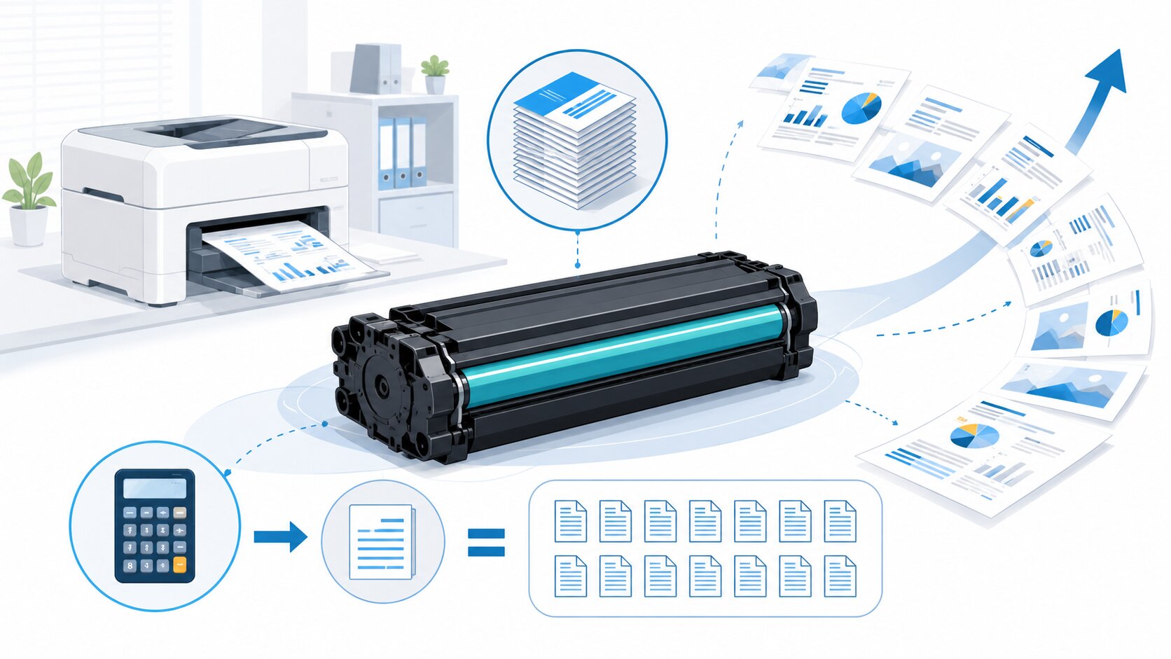 Ilustrasi pengertian yield cartridge pada printer kantor