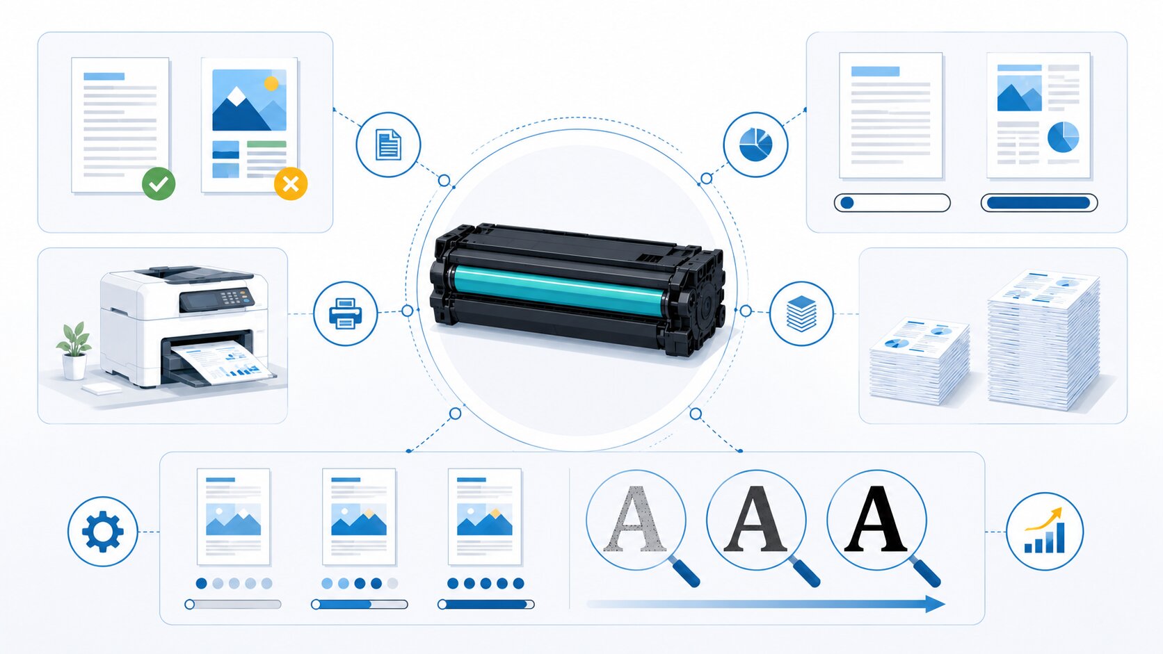 Ilustrasi faktor yang memengaruhi yield cartridge pada printer