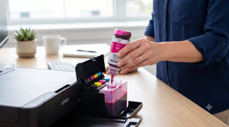 Proses isi ulang tinta printer yang benar pada tangki printer