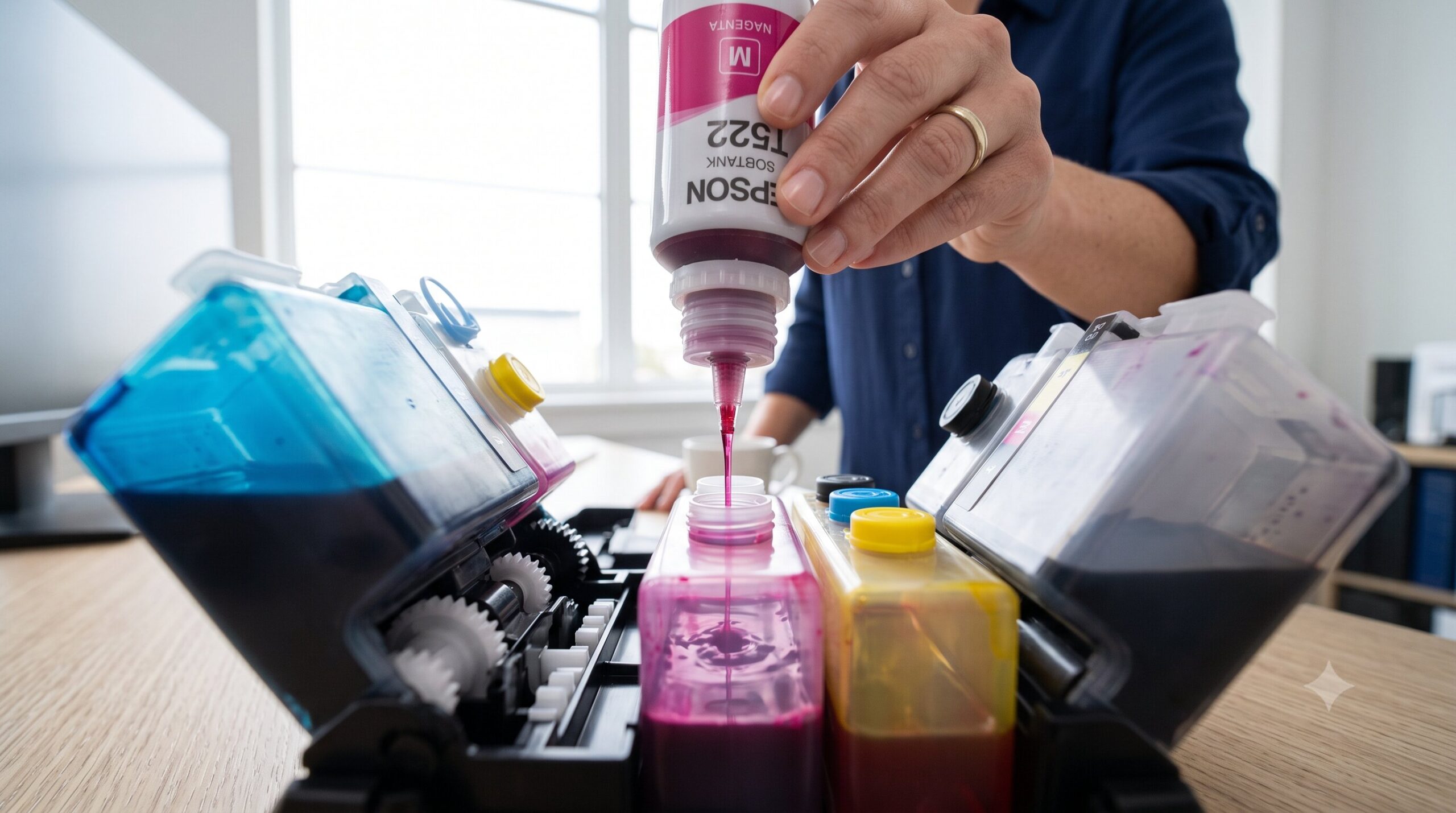 Komponen nozzle dan printhead printer yang peka terhadap pengisian tinta