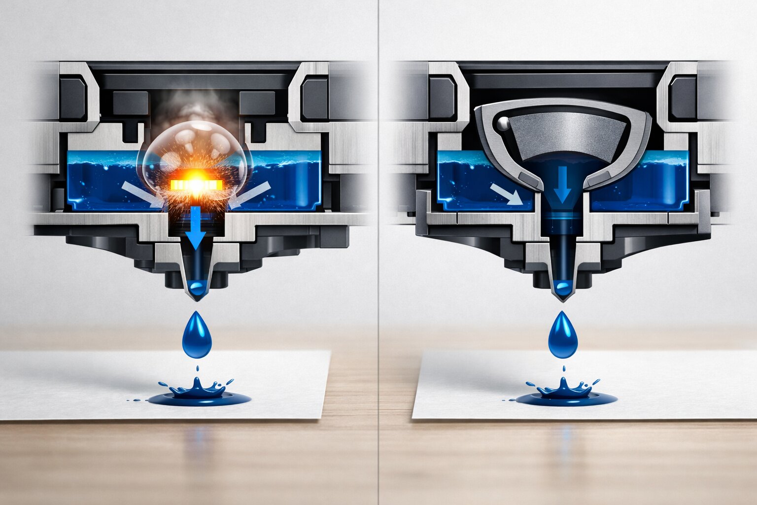 Perbandingan cara kerja thermal inkjet dan piezoelectric inkjet