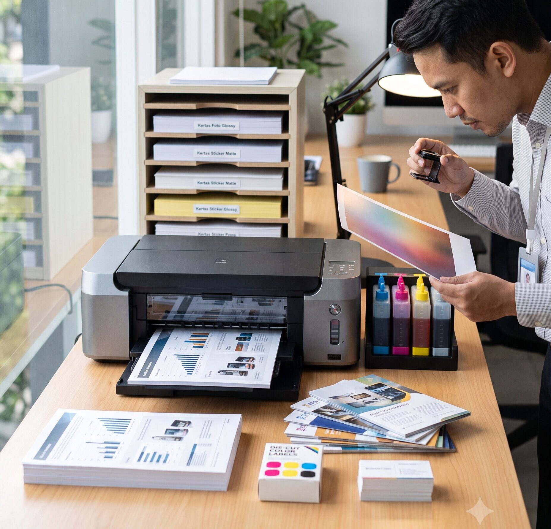 Hasil cetak inkjet yang tajam rapi dan profesional tanpa bleeding tinta